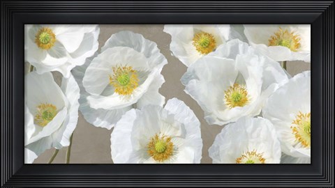 Framed Poppy Arrangement (Taupe) Print