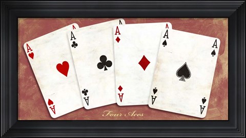 Framed Four Aces (Red) Print