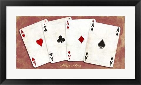 Framed Four Aces (Red) Print