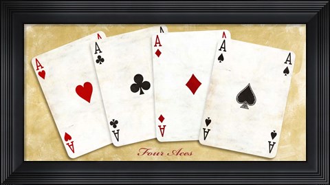 Framed Four Aces (Gold) Print