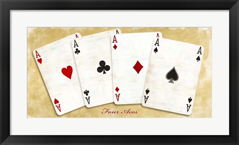 Framed Four Aces (Gold) Print