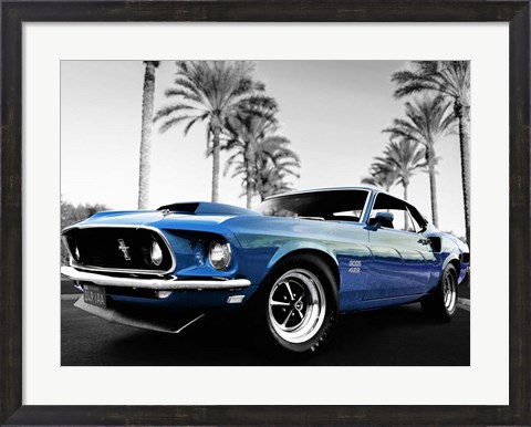 Framed Blue Lightning, Santa Barbara, California Print