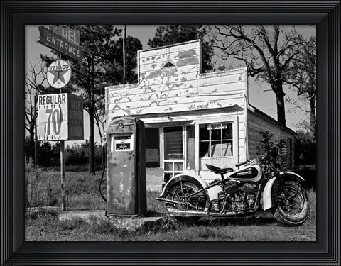 Framed Abandoned Gas Station, New Mexico Print