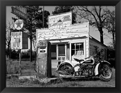 Framed Abandoned Gas Station, New Mexico Print