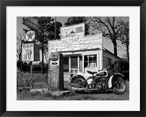 Framed Abandoned Gas Station, New Mexico Print