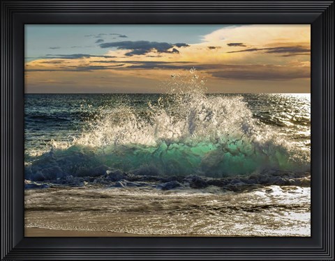 Framed Wave Crashing on the Beach, Kauai Island, Hawaii Print