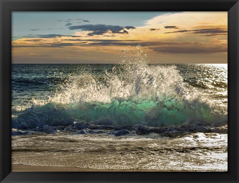 Framed Wave Crashing on the Beach, Kauai Island, Hawaii Print