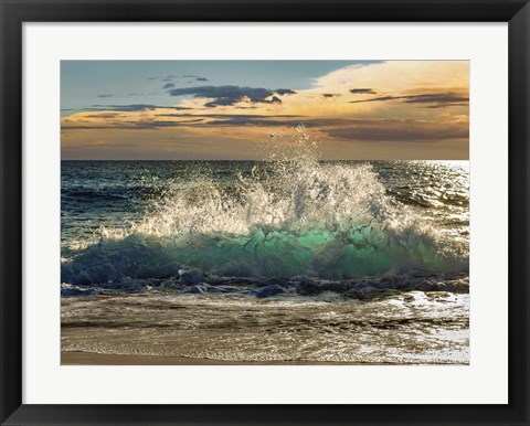 Framed Wave Crashing on the Beach, Kauai Island, Hawaii Print