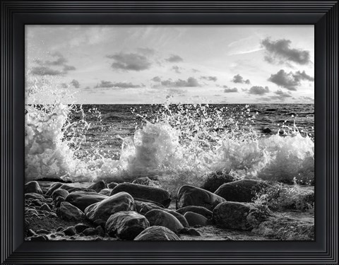Framed Waves Crashing, Point Reyes, California (BW) Print