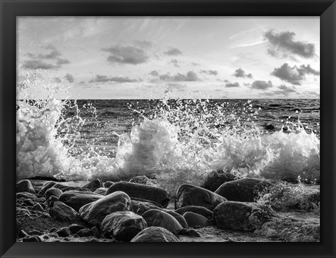 Framed Waves Crashing, Point Reyes, California (BW) Print