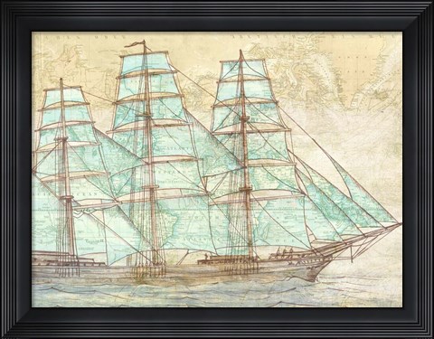 Framed Sailing to the World Print