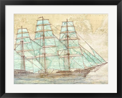 Framed Sailing to the World Print