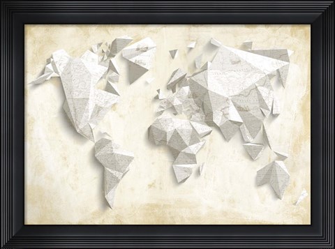 Framed Different World (Ivory &amp; Gold) Print