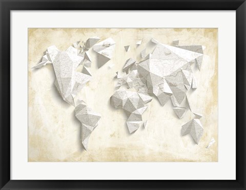 Framed Different World (Ivory &amp; Gold) Print