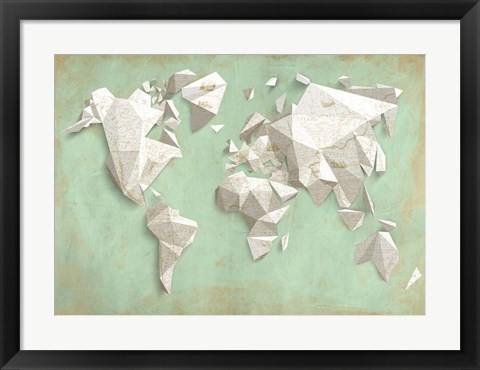 Framed Different World (Mint &amp; Gold) Print