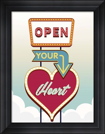 Framed Open Your Heart Print