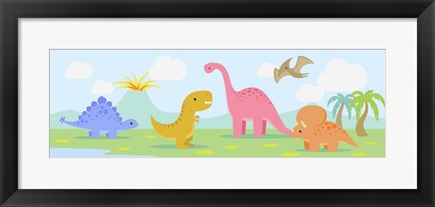 Framed Li&#39;l Dinos Print