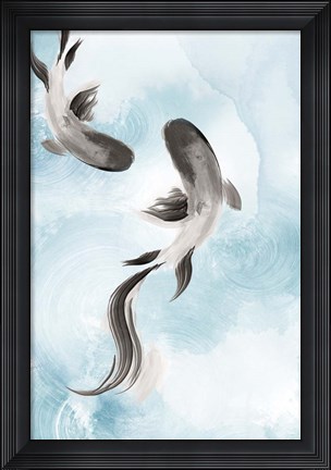 Framed Swimming Carp II Print