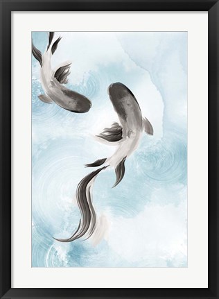 Framed Swimming Carp II Print