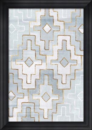 Framed Silver Blue I Print