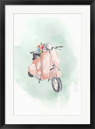 Framed Coral Bike Print