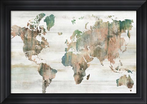 Framed Map of the World Print