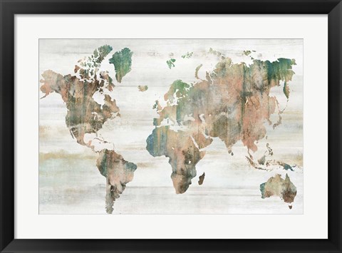Framed Map of the World Print