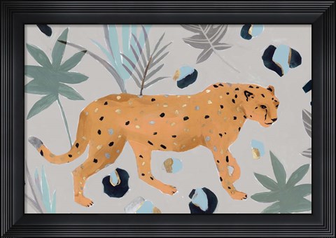 Framed Walking Cheetah I Print