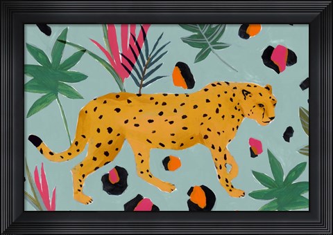 Framed Walking Cheetah II Print