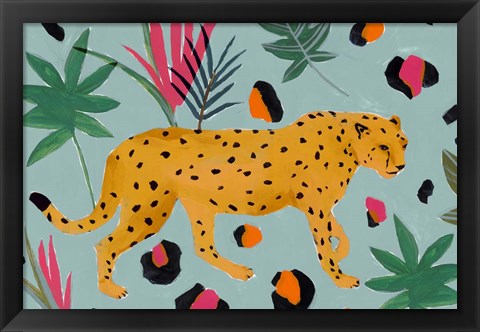 Framed Walking Cheetah II Print