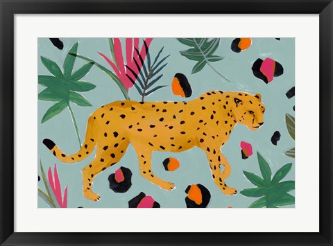 Framed Walking Cheetah II Print