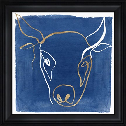 Framed Indigo Ox Print