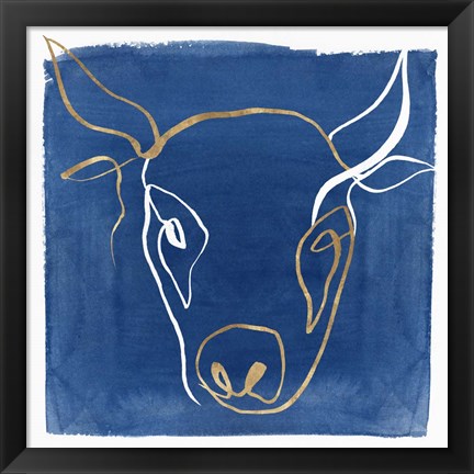 Framed Indigo Ox Print