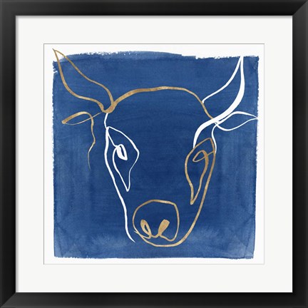 Framed Indigo Ox Print