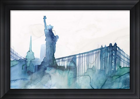 Framed Ocean Blue New York Print