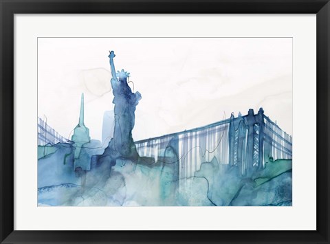 Framed Ocean Blue New York Print