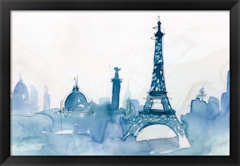 Framed Ocean Blue Paris Print