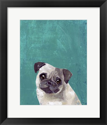 Framed Pug Puppy Print