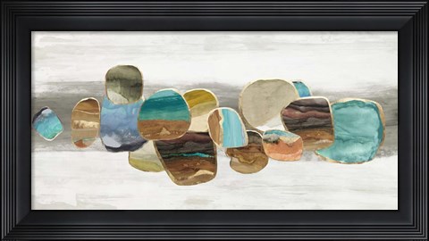 Framed Glided Stones I Print
