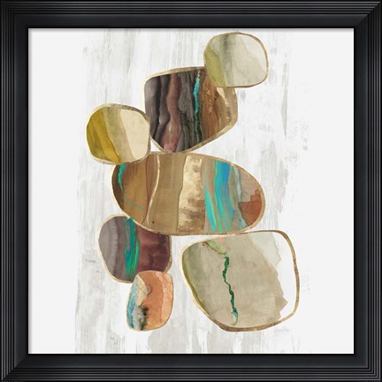 Framed Glided Stones II Print