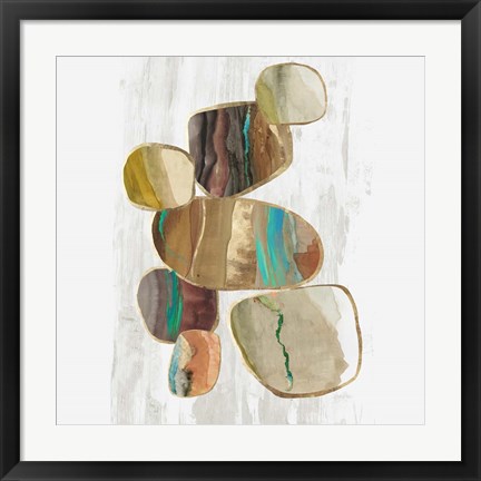 Framed Glided Stones II Print