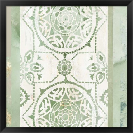 Framed Olive Green Pattern Print