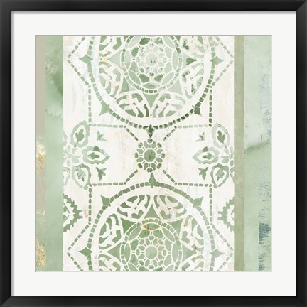 Framed Olive Green Pattern Print