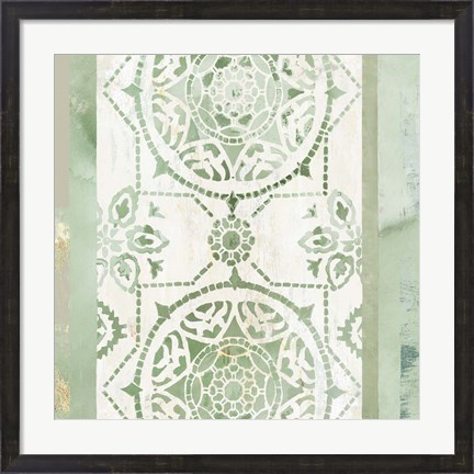 Framed Olive Green Pattern Print