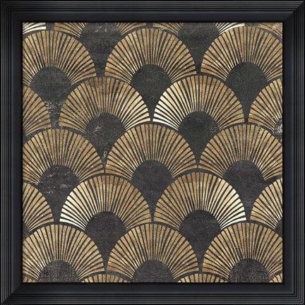 Framed Golden Art Deco II Print