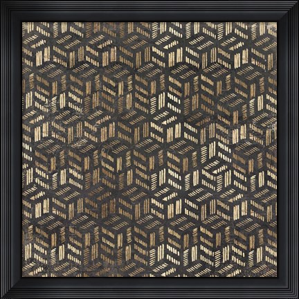 Framed Golden Art Deco III Print