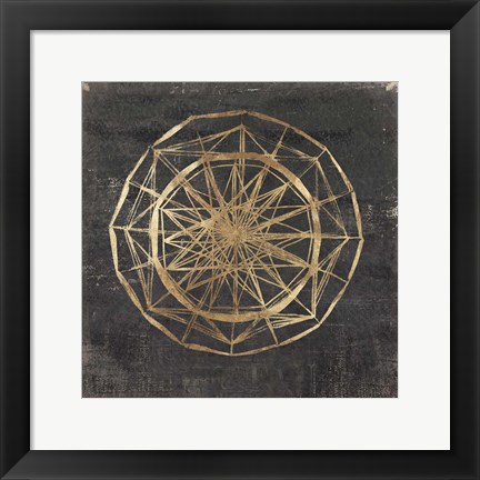 Framed Golden Wheel II Print