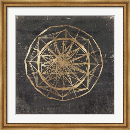 Framed Golden Wheel II Print