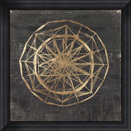 Framed Golden Wheel II Print
