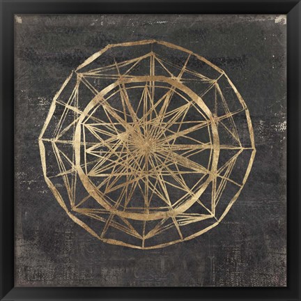 Framed Golden Wheel II Print